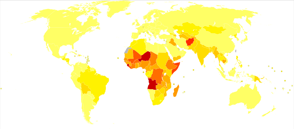 locaties wereld diarree